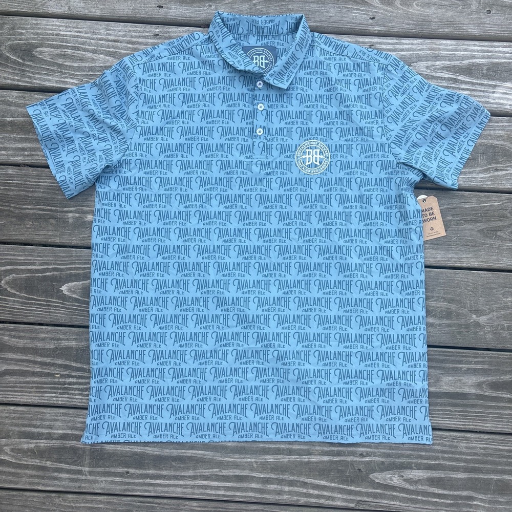 Avalanche Amber Ale Brist Mfg Polo Men's Large NWT Breckenridge Brewery